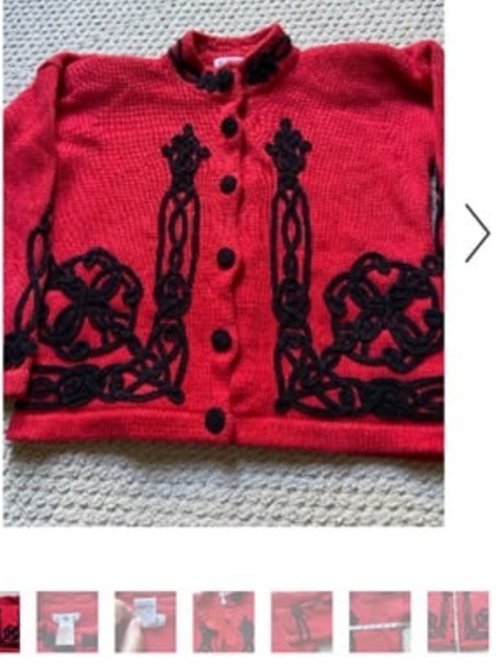 Vintage 1994 L·N·I Lisa Nichols Red Knit Cardigan Sweater Size 2 Ramie Cotton So